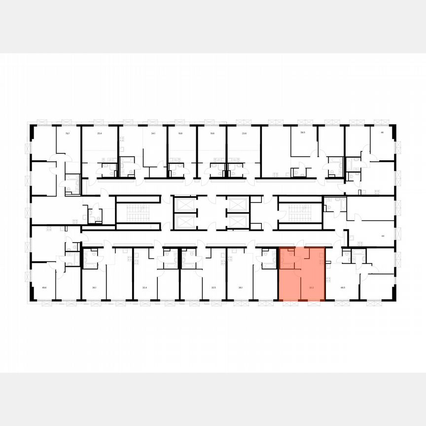 1-к. квартира, 32,3 м², 13/22 эт.