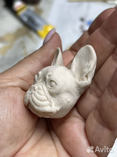 Лица для ватных игрушек французский бульдог