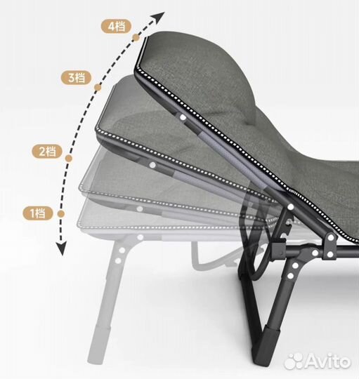 Раскладушка туристическая 195х70 см. до 120 кг