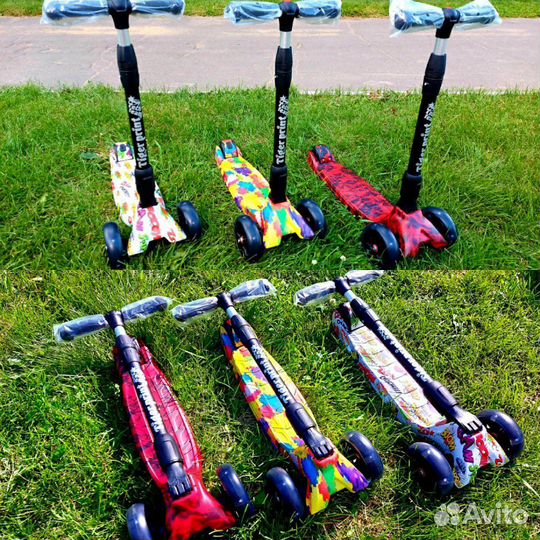 Самокат детский трехколёсные TT Tiger plus Print с