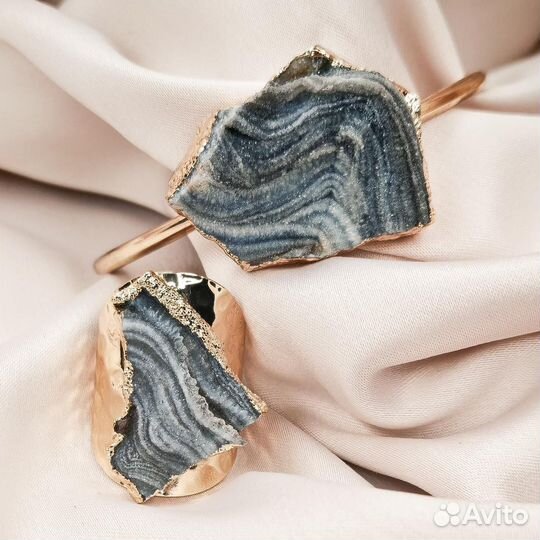 Комплект украшений с агатом