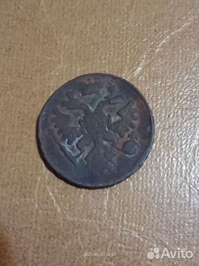 Монета деньга настоящая 1737г
