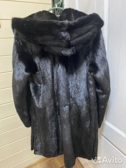 Шуба норковая с капюшоном размер 44-46