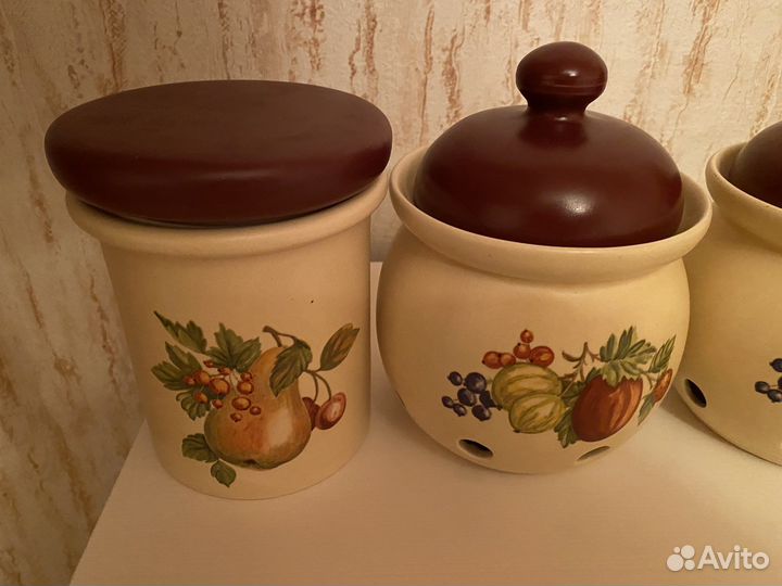 Банки для сыпучих продуктов керамика и чеснока