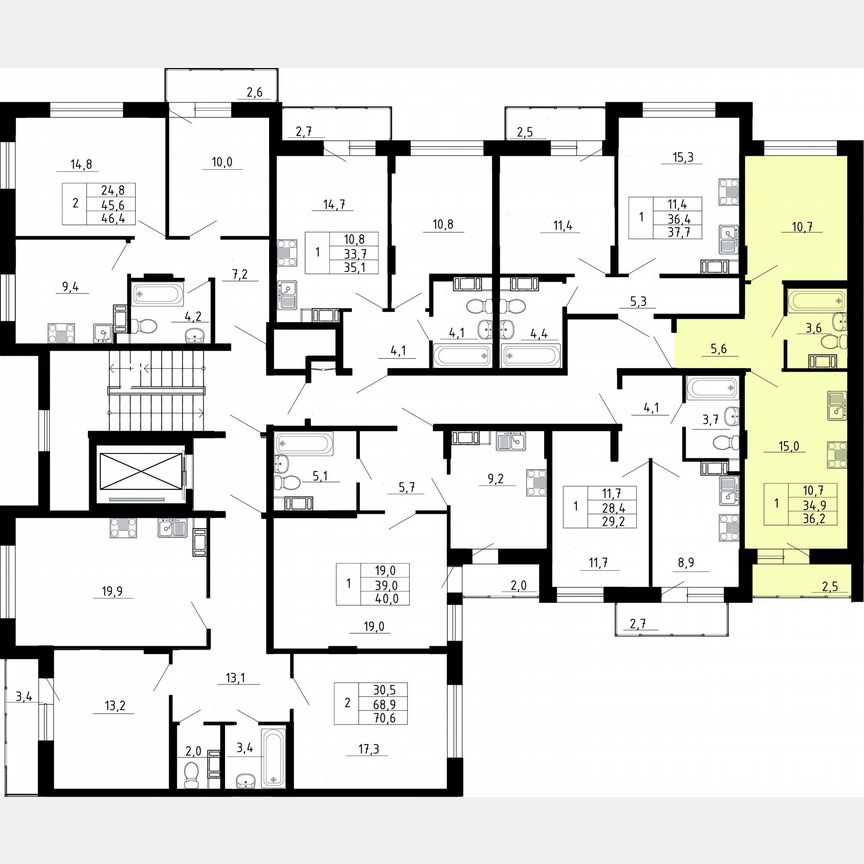 1-к. квартира, 34,9 м², 7/8 эт.