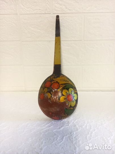 Большая деревянная ложка хохлома СССР