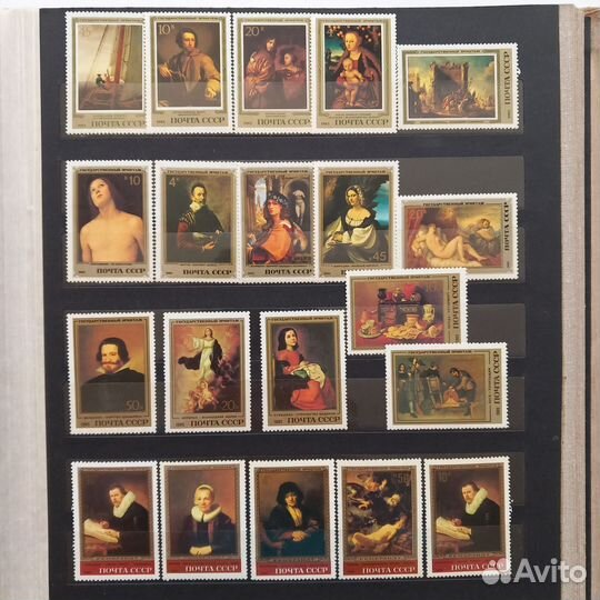 Почтовые марки и блоки чистые живопись