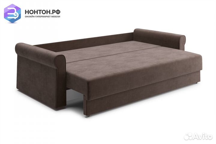Диван еврокнижка Лира 3-х местный коричневый