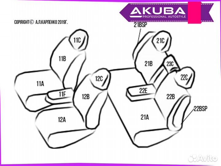 Honda Grace hybrid 2014+ авточехлы Akuba Platinum