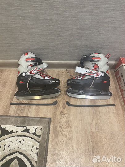 Детские ледовые коньки раздвижные размер 30-33