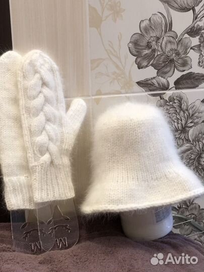 Шапка-панама с варежками