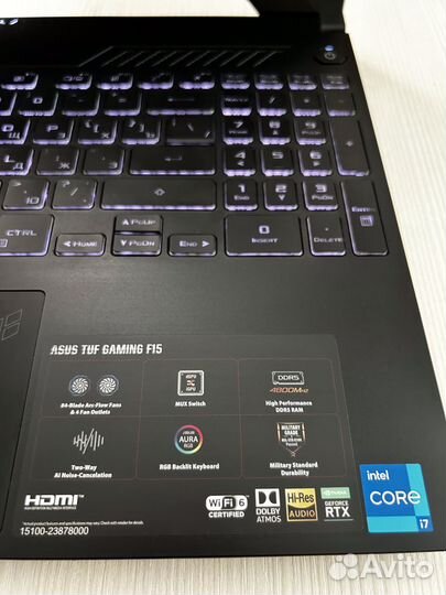 Игровой ноутбук asus tuf F15 2022 RTX3060 6Gb