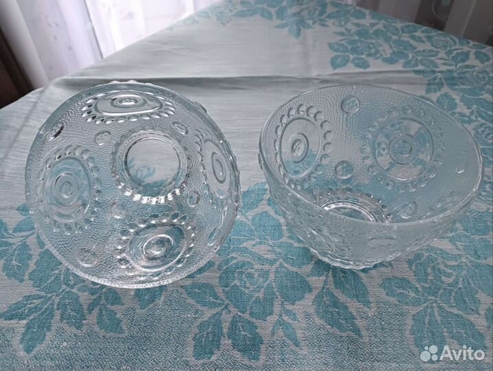 2 шт Салатник/ Фруктовница/ Конфетница стекло СССР
