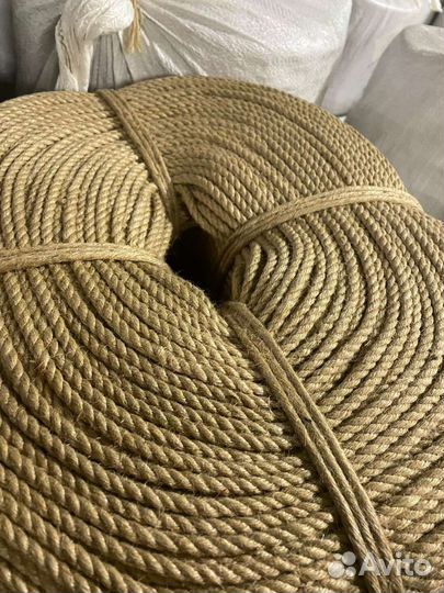 Джутовый канат для перемотки когтеточки 6мм 100м