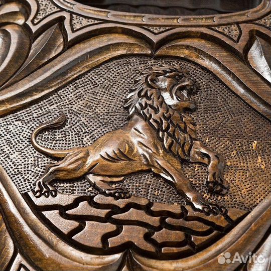 Нарды и шашки резные Лев на скале 61 х 60 см бук Армения 62714