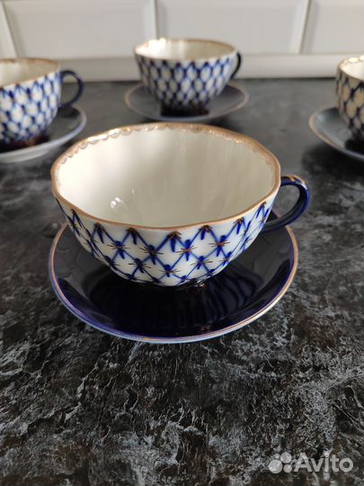 Чайные пары лфз кобальтовая сетка 1970г-г