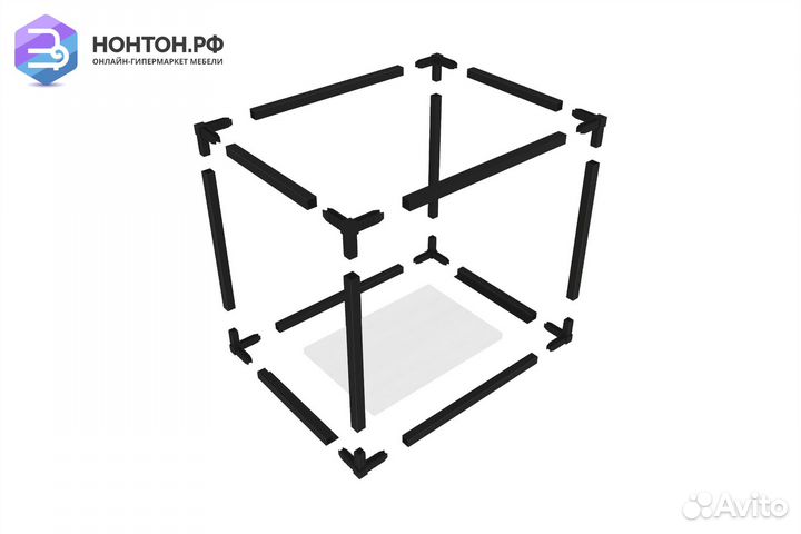 Полка Лофт пмг-Л 500 черная / белая