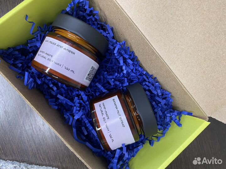 Свеча ручной работы в банке 100 мл