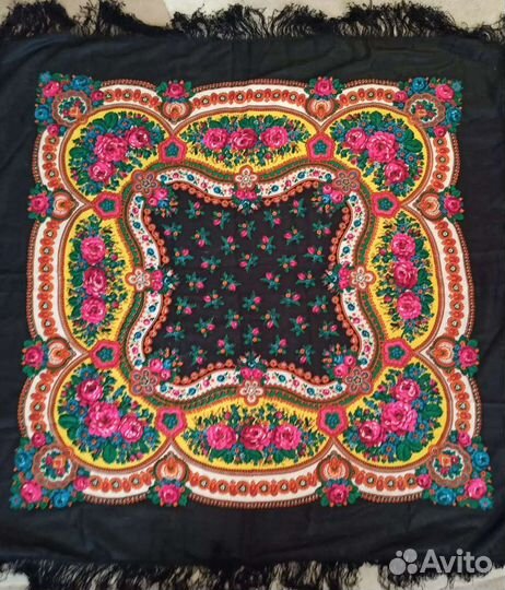 Платок шаль шерсть винтаж