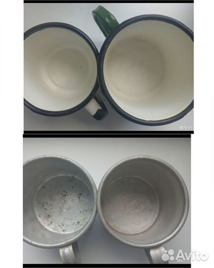 Посуда эмалированная и кружка алюминиевая СССР