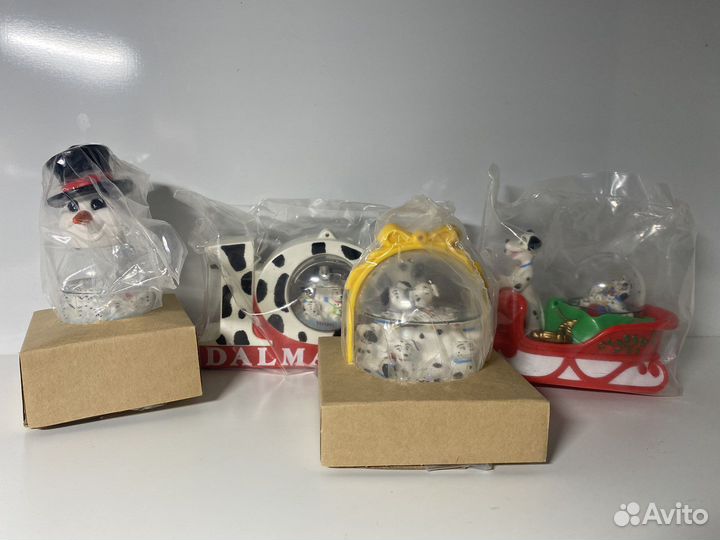 Набор винтажных снежных шаров 101 далматинец 1996