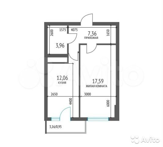 1-к. квартира, 41,6 м², 2/17 эт.