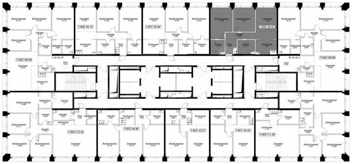 2-к. квартира, 64,9 м², 48/55 эт.