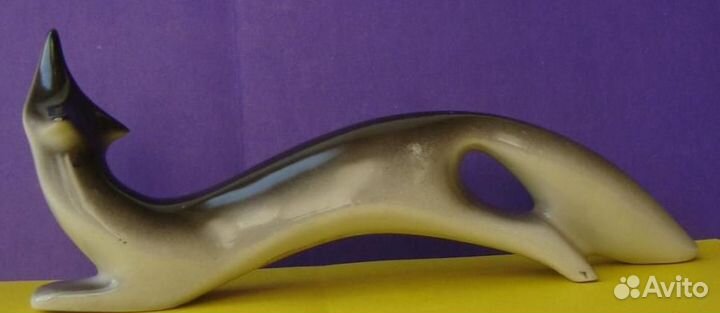 Фарфоровая статуэтка. Лиса арт-деко. Рига