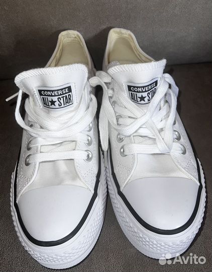 Кеды converse all star на толстой подошве белые 39