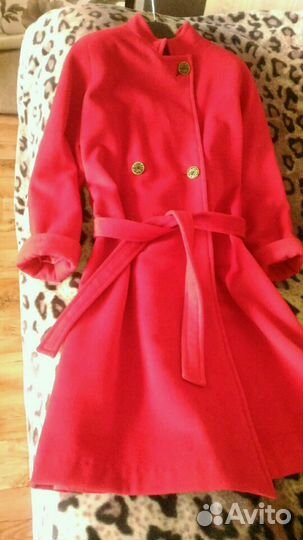 Пальто красное кашемир