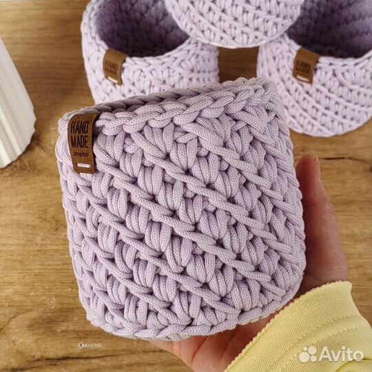 Корзина вязаная крючком