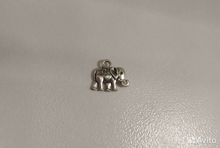 Пуговица подвеска металлическая слон