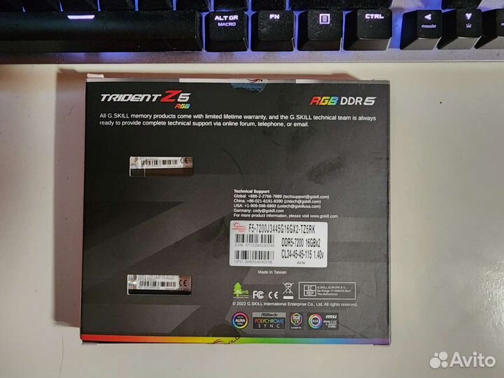 DDR5 32Gb G.Skill Trident Z5 RGB DDR5 7200MHz