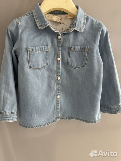 Джинсовая рубашка zara детская 86