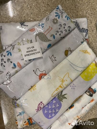 Муслиновые пеленки новые