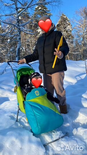 Детские сани коляска с колесами
