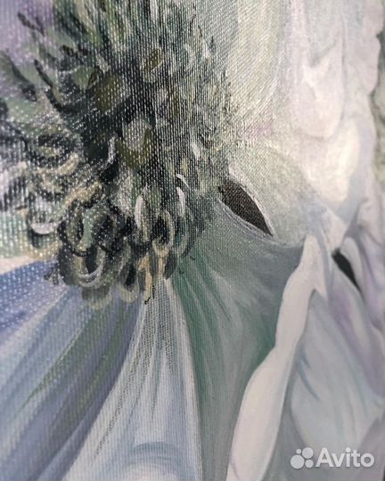 Картина маслом «анемоны»