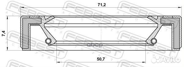 Сальник привода 50.7X71.2X7.4 95GAS-52710707R 9