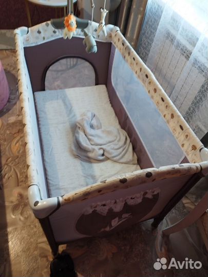 Детская кровать манеж с матрасом