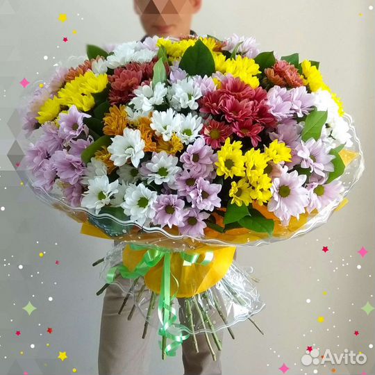 Цветы букет гербер или розы или хризантемы