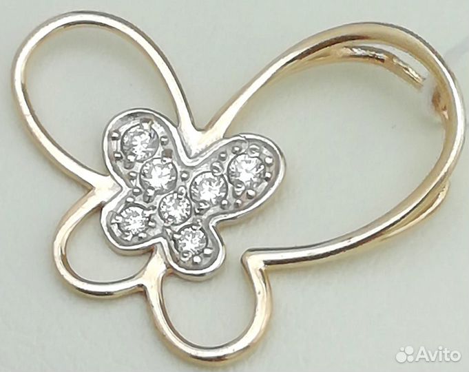 Подвес / 0,75г / Золото585 / фианиты круглые