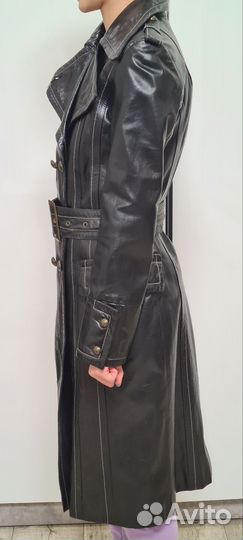 Кожаный плащ женский 42
