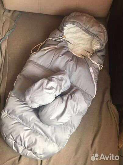 Зимний конверт в коляску + муфты варежки