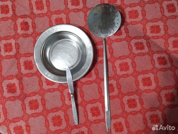 Нержавейка СССР: миска, шумовка, нож для масла