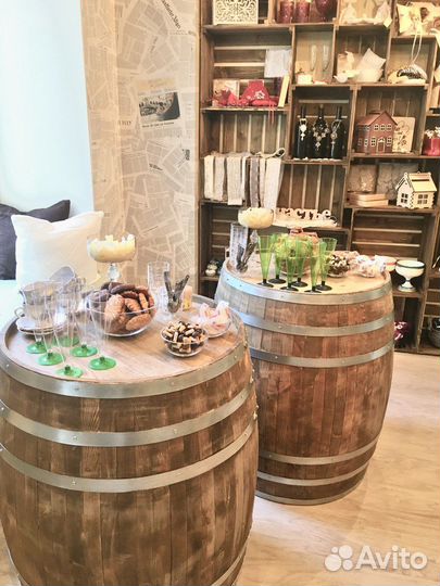 Муляж деревянной бочки для декора, 250 л