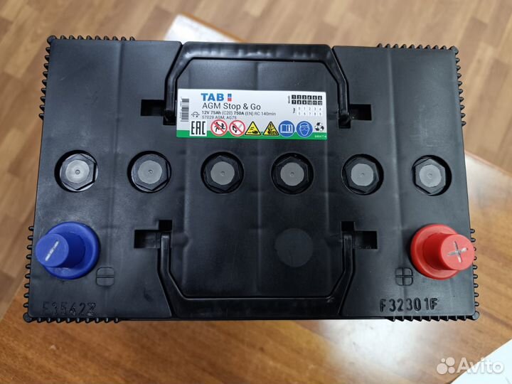 Аккумулятор Гелевый TAB 75 Ач AGM на Start-stop