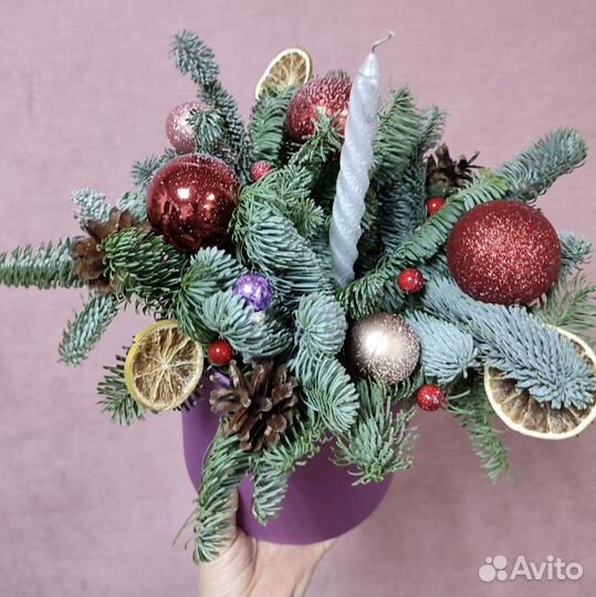 Новогодняя композиция из ели 023