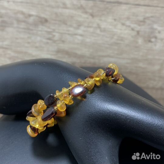 Янтарный Винтажный Браслет Ретро Янтарь