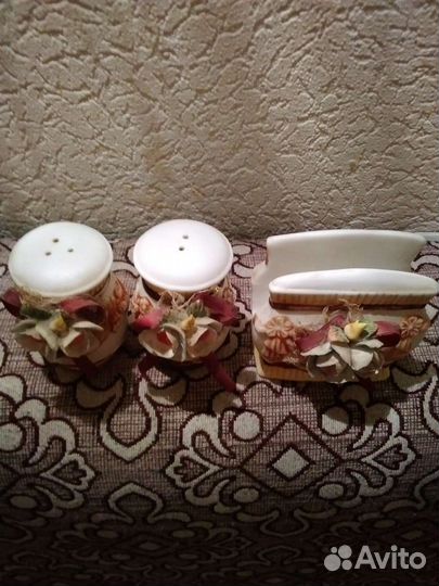 Набор для соли,перца и салфеток