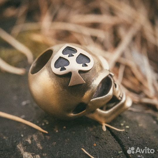 Бусина Темляк Брелок Череп Игрок Азарт Карты Пики